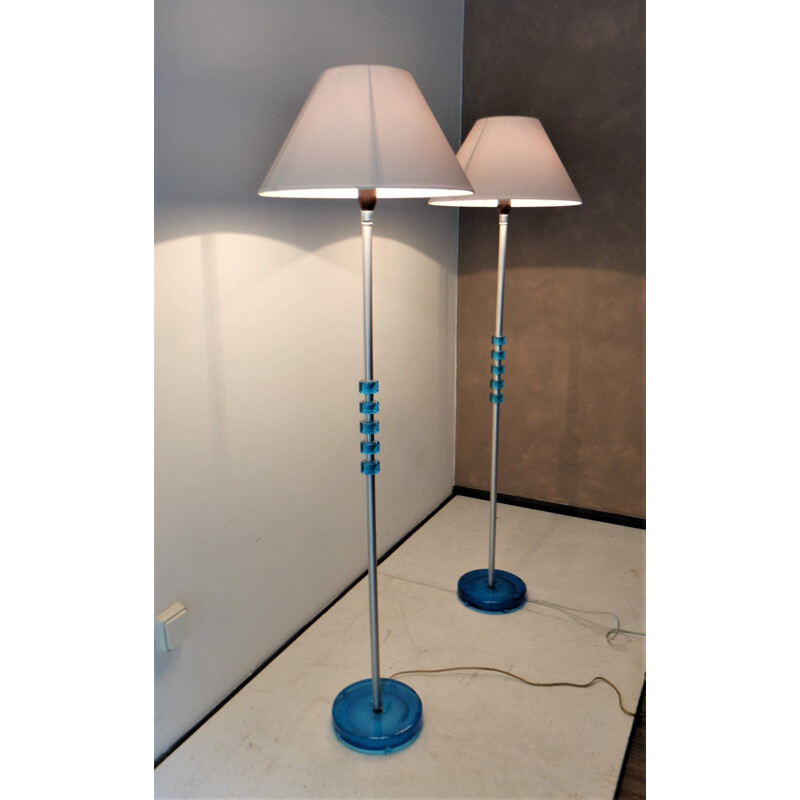 Set of 2 vintage floor lamp Scandinavian 1960 by Carl Fagerlund