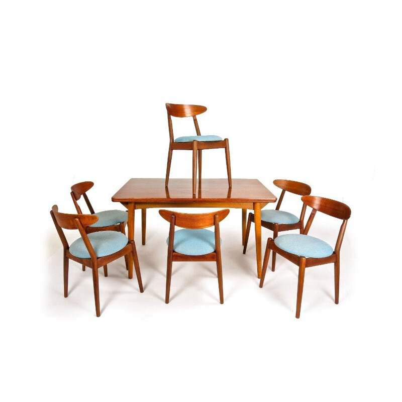 Set of 6 vintage Danish teak dining chairs for the Louisiana Museum of Modern Art