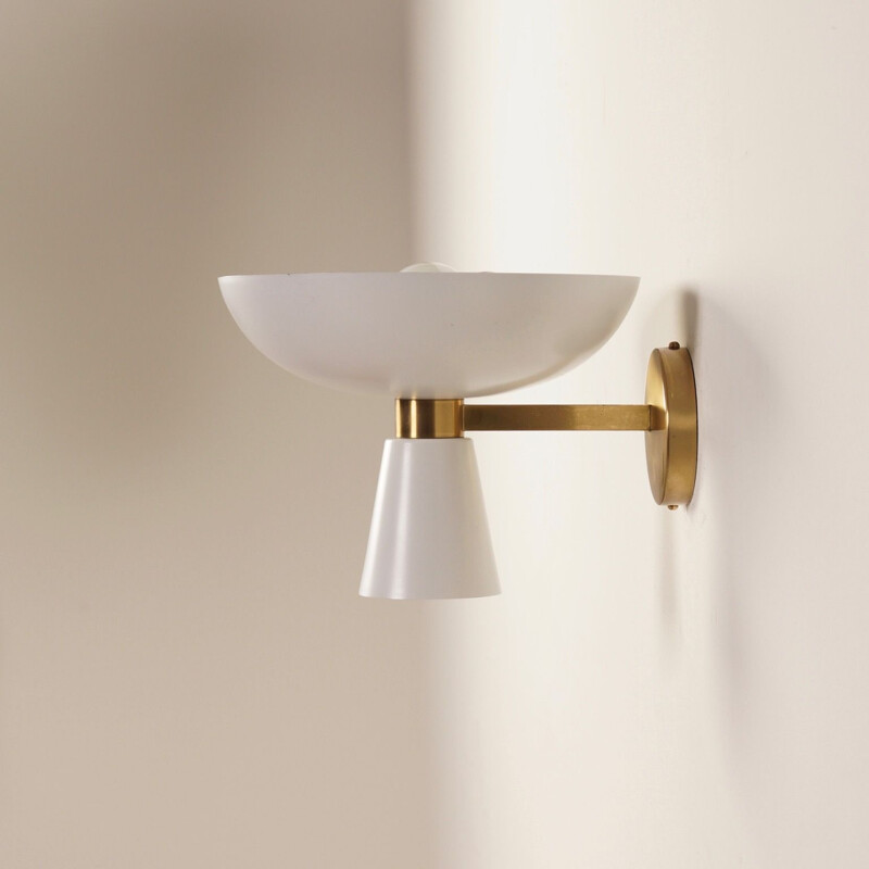 W212 wall lamp in aluminium and brass Stilnovo