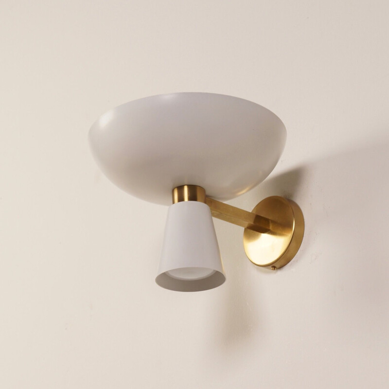 W212 wall lamp in aluminium and brass Stilnovo