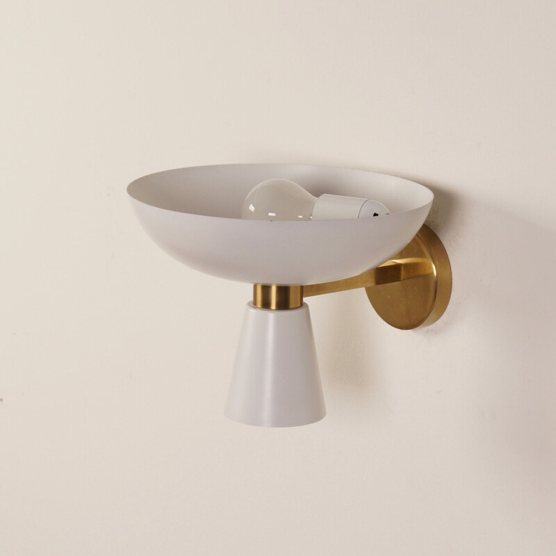 W212 wall lamp in aluminium and brass Stilnovo