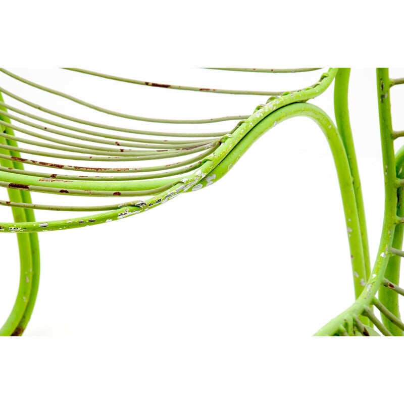 Pair of green chairs in metal by Gastone Rinaldi