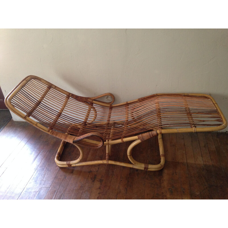 Vintage lounge chair in rattan