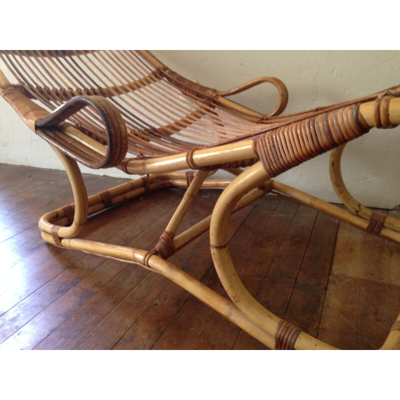 Vintage lounge chair in rattan