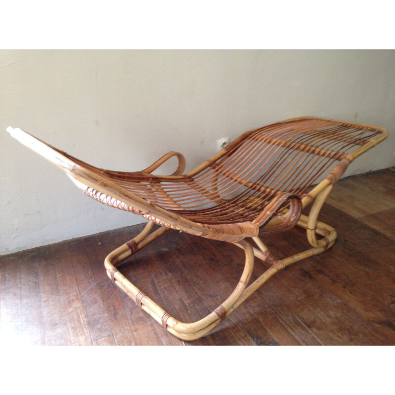 Vintage lounge chair in rattan