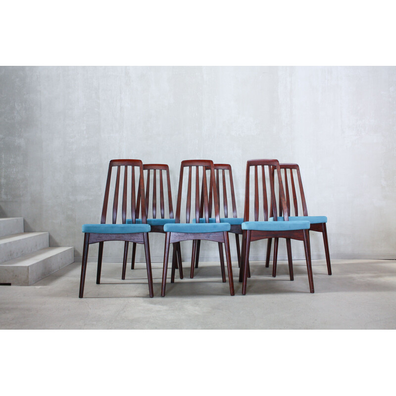 Set of 6 blue chairs by Svegards