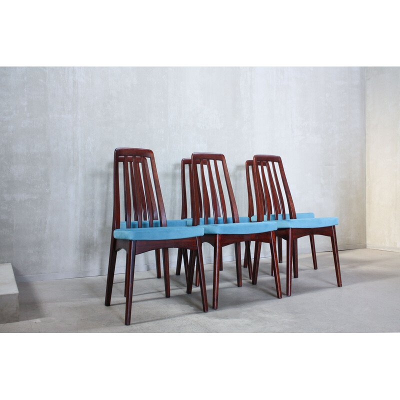 Set of 6 blue chairs by Svegards