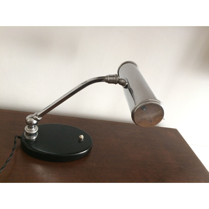 Lampe vintage articulée Monix en fonte d'acier et peinte en noir