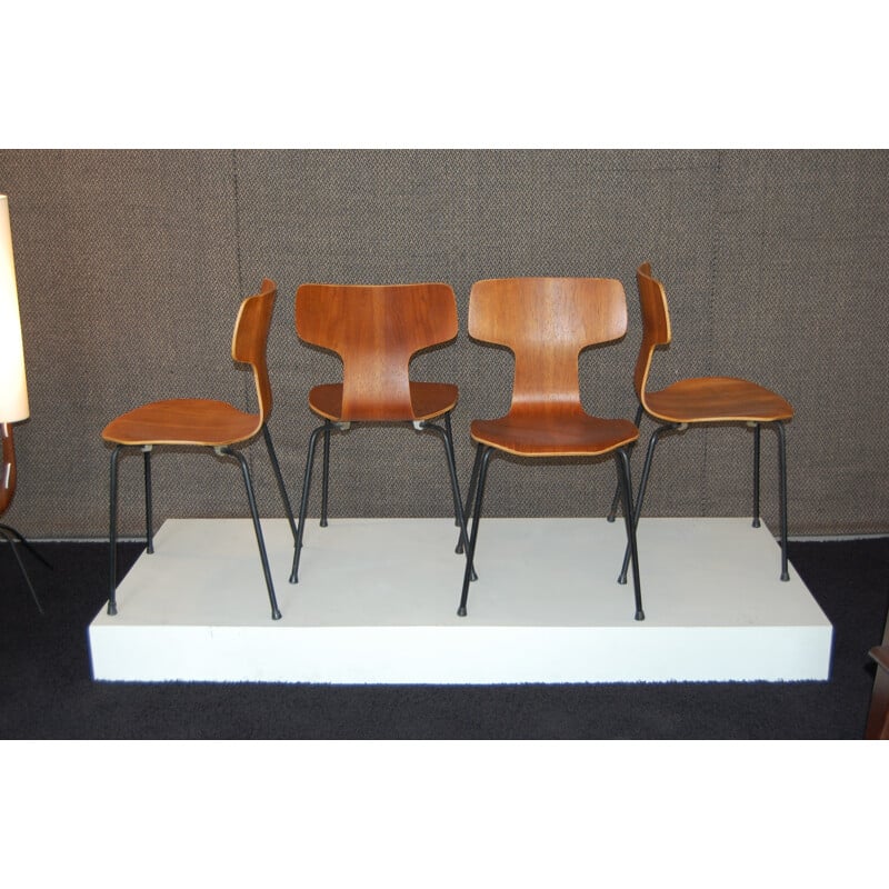 Set of 4 chairs, Arne JACOBSEN - 1960s
