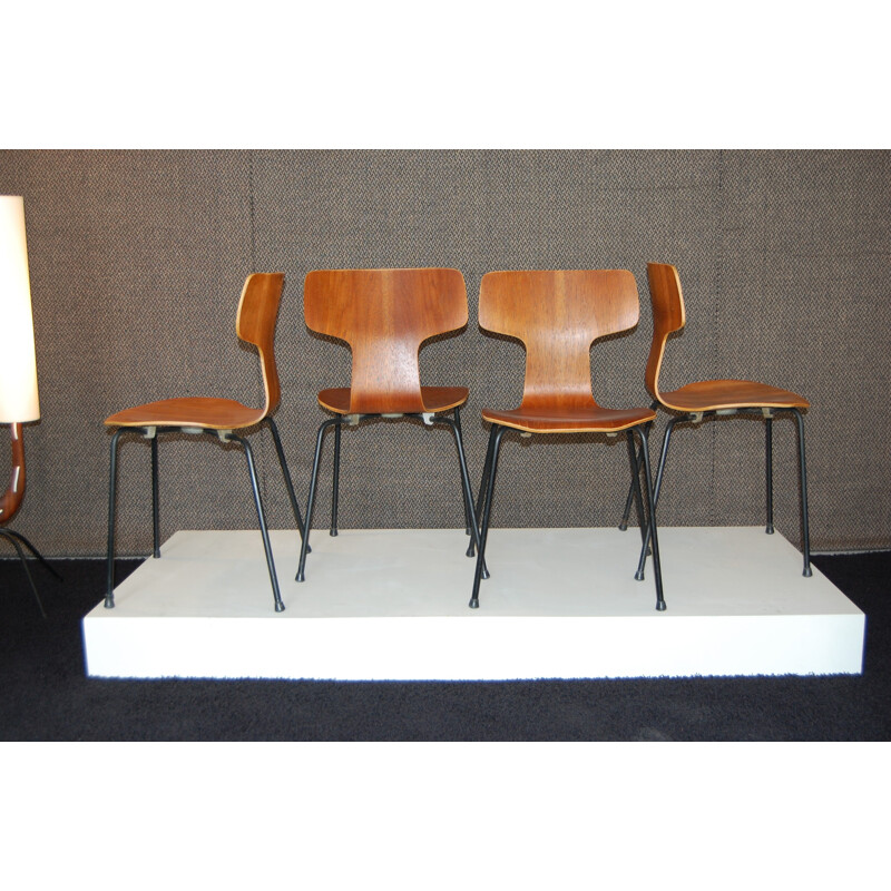 Set of 4 chairs, Arne JACOBSEN - 1960s