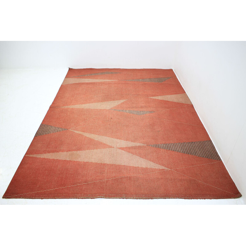 Alfombra geométrica vintage ,1950