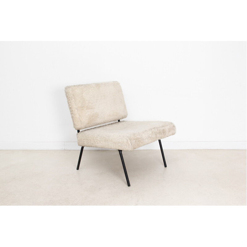 Metal and wool easy chair, Florence KNOLL - 1954