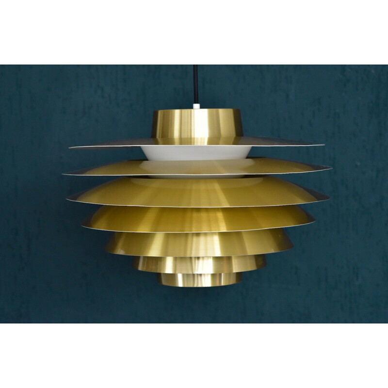 Vintage hanging lamp in brass Verona by Sven Middelboe for Nordisk Solar