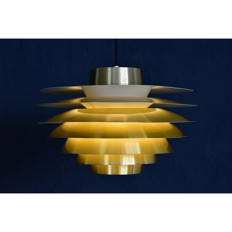 Vintage hanging lamp in brass Verona by Sven Middelboe for Nordisk Solar