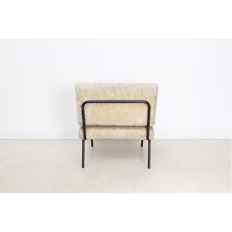 Metal and wool easy chair, Florence KNOLL - 1954