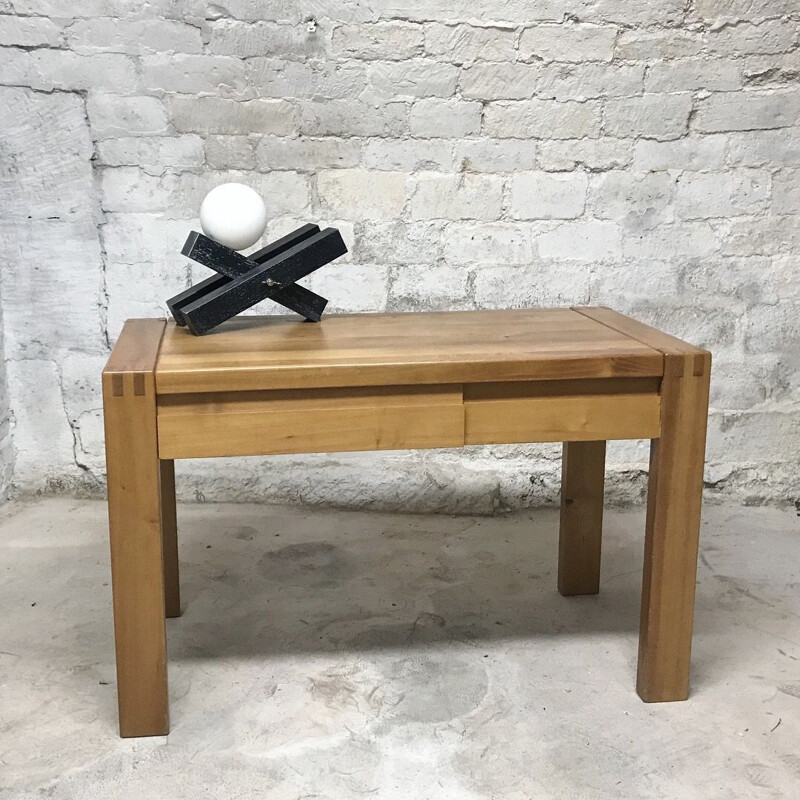 Vintage desk in elm, France, 1970