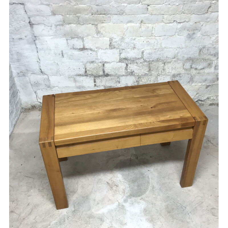 Vintage desk in elm, France, 1970