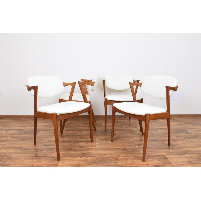 Set of 4 vintage dining chairs Model 42 by Kai Kristiansen for Schou Andersen, 1960s