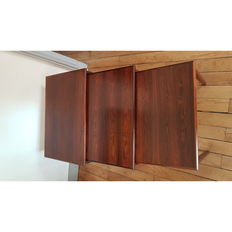 Vintage nesting tables in rosewood, 1950