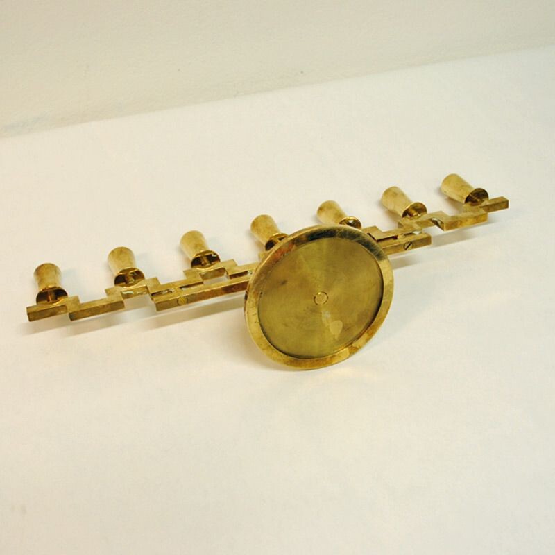 Vintage Sweden candlestick with brass by Lars Holmström,1950