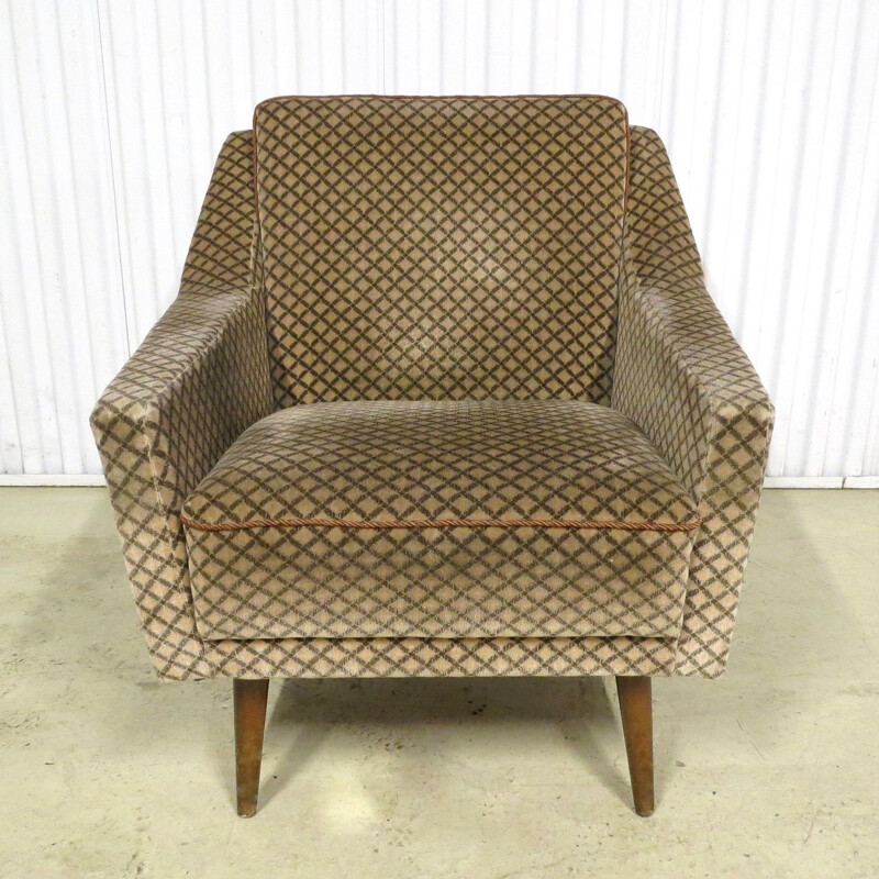 Vintage velvet armchair, Germany 1960