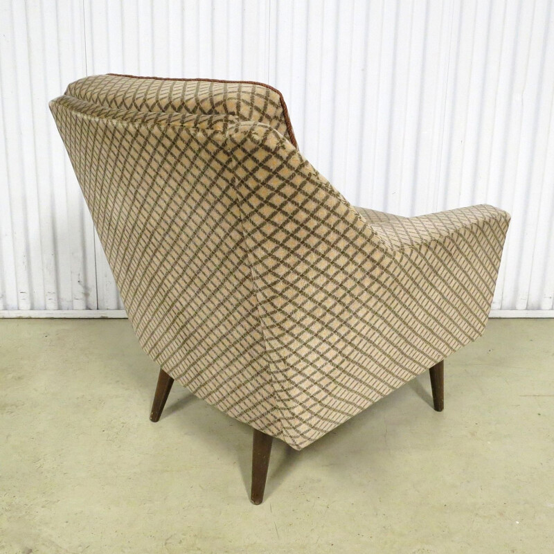 Vintage fluwelen fauteuil, Duitsland 1960