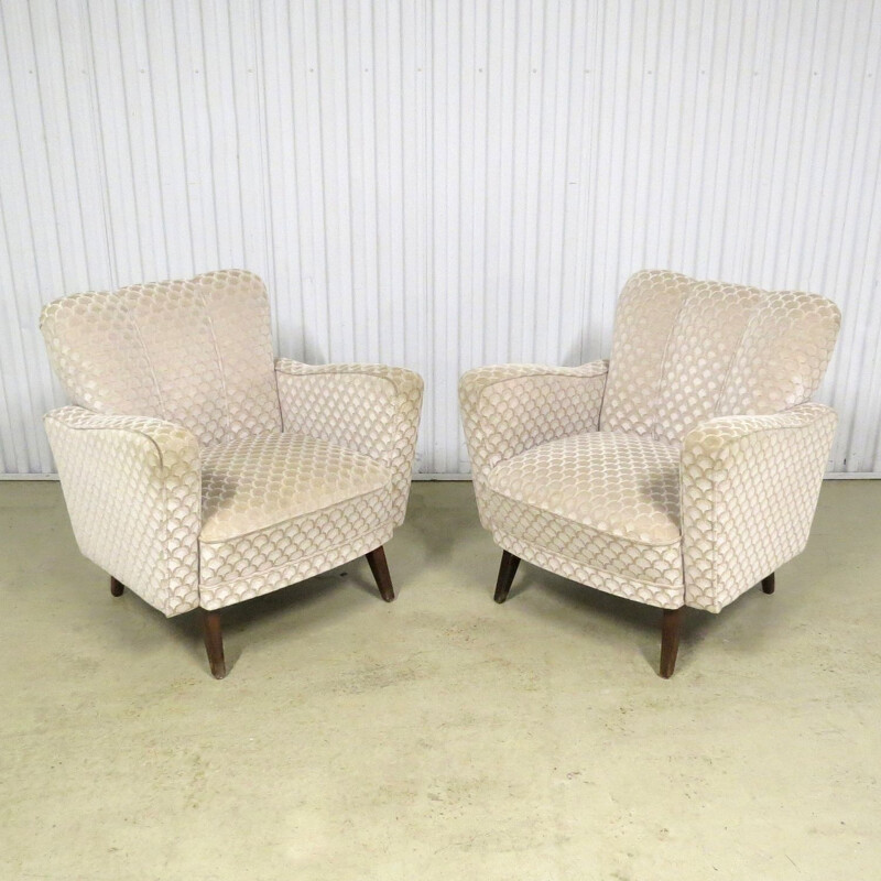 2 vintage armchairs Art Deco style, 1940