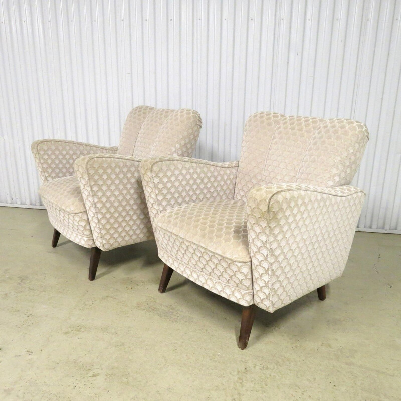 2 vintage armchairs Art Deco style, 1940