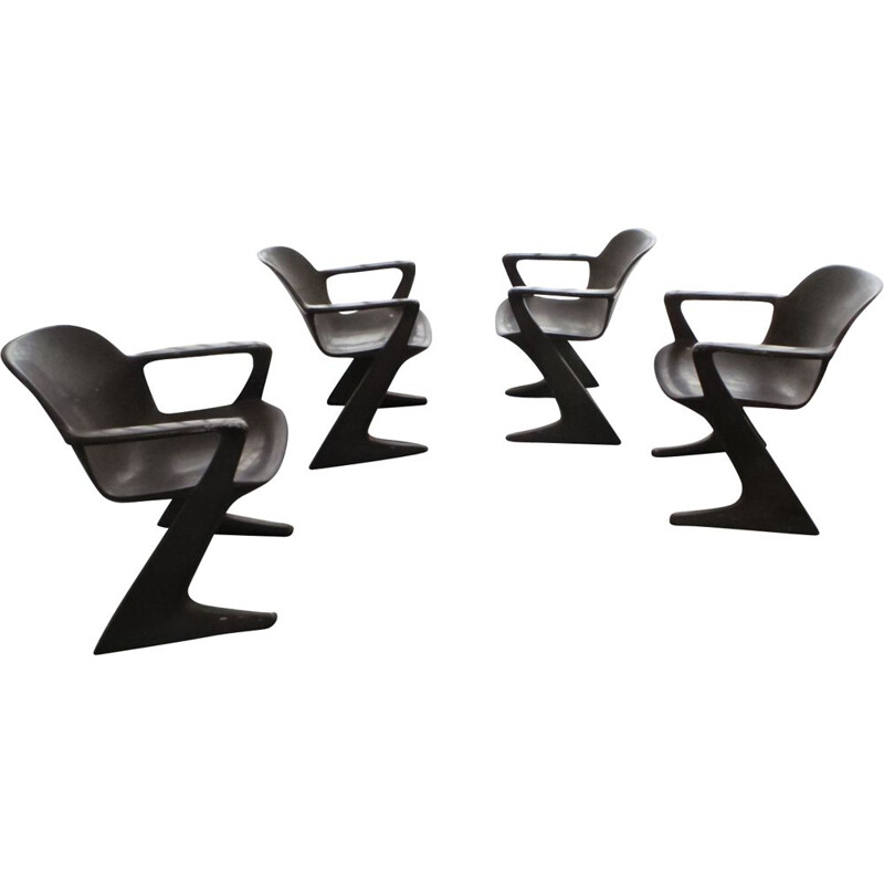 Set of 4 vintage Chairs Kangaroo by Ernst Moeckl for Horn, 1960s 
