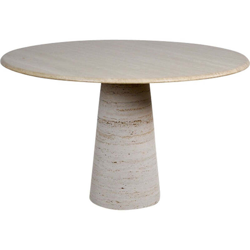 Vintage dining table in travertine