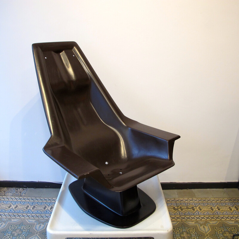 Space age armchair in fiberglass, Charles ZUBLENA - 1975