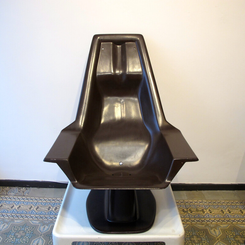 Space age armchair in fiberglass, Charles ZUBLENA - 1975