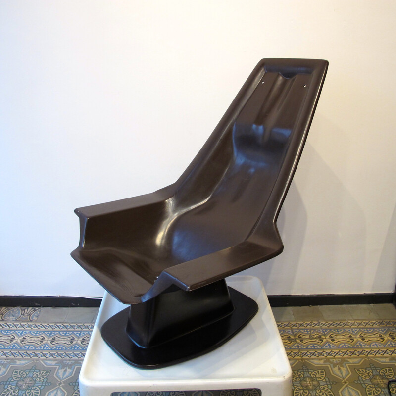 Space age armchair in fiberglass, Charles ZUBLENA - 1975