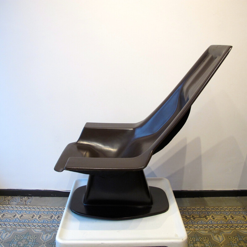 Space age armchair in fiberglass, Charles ZUBLENA - 1975