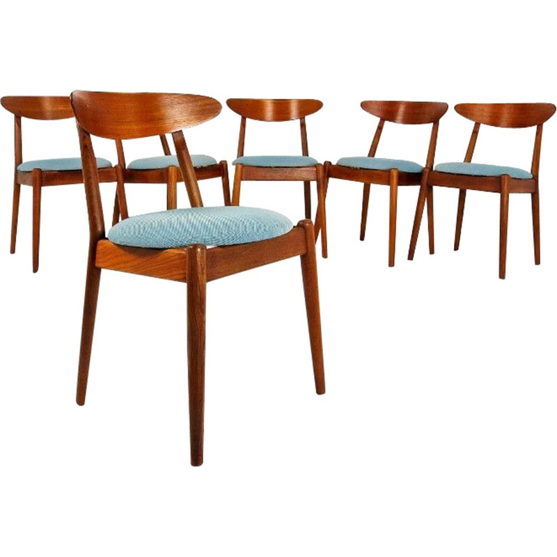 Suite de 6 chaises vintage en teck danoises pour le Louisiana Museum of Modern Art