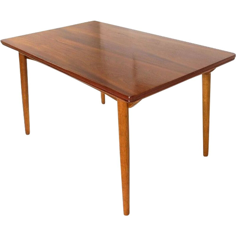 Vintage Danish dining table in teak and oak