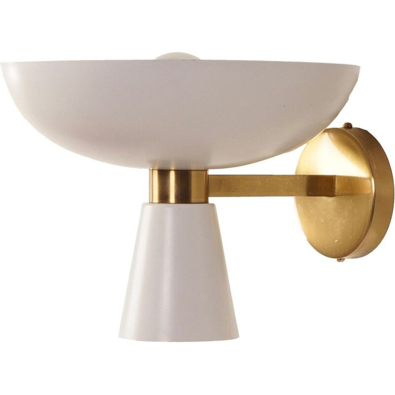 W212 wall lamp in aluminium and brass Stilnovo