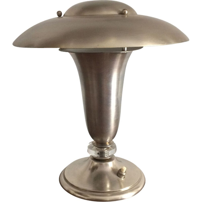 Lampe vintage champignon française de Edling en laiton 1930