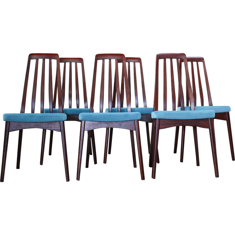 Suite de 6 chaises bleues par Svegards