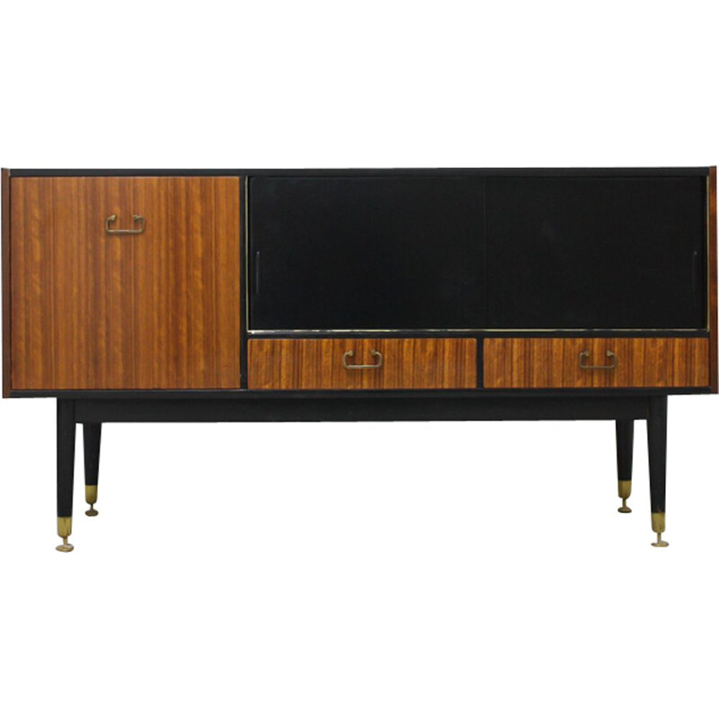 Vintage Small Sideboard from G-Plan in Black and Wood, 1960