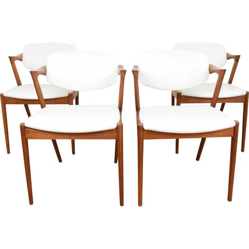 Set of 4 vintage dining chairs Model 42 by Kai Kristiansen for Schou Andersen, 1960s