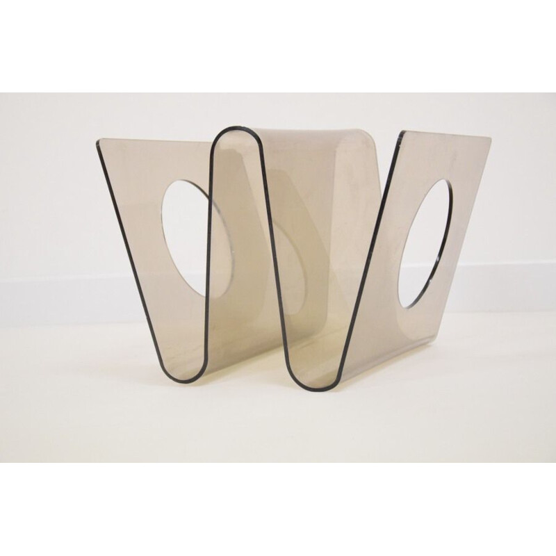 Vintage magazine rack by Michel Dumas in Altuglas