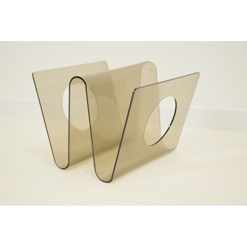 Vintage magazine rack by Michel Dumas in Altuglas