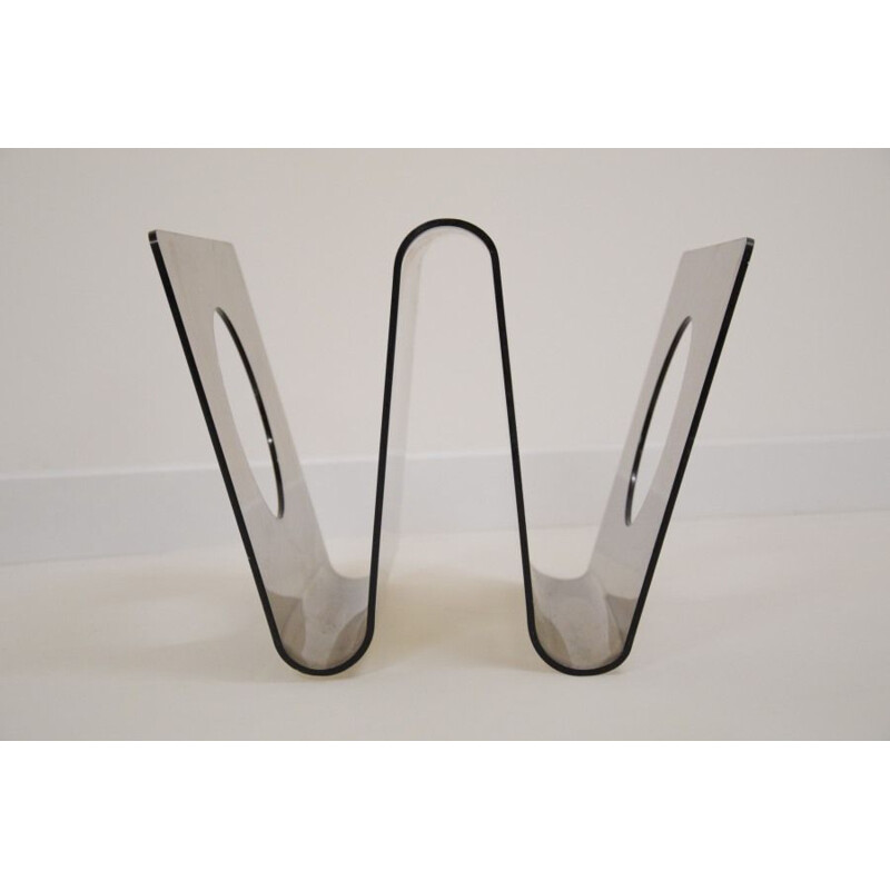 Vintage magazine rack by Michel Dumas in Altuglas