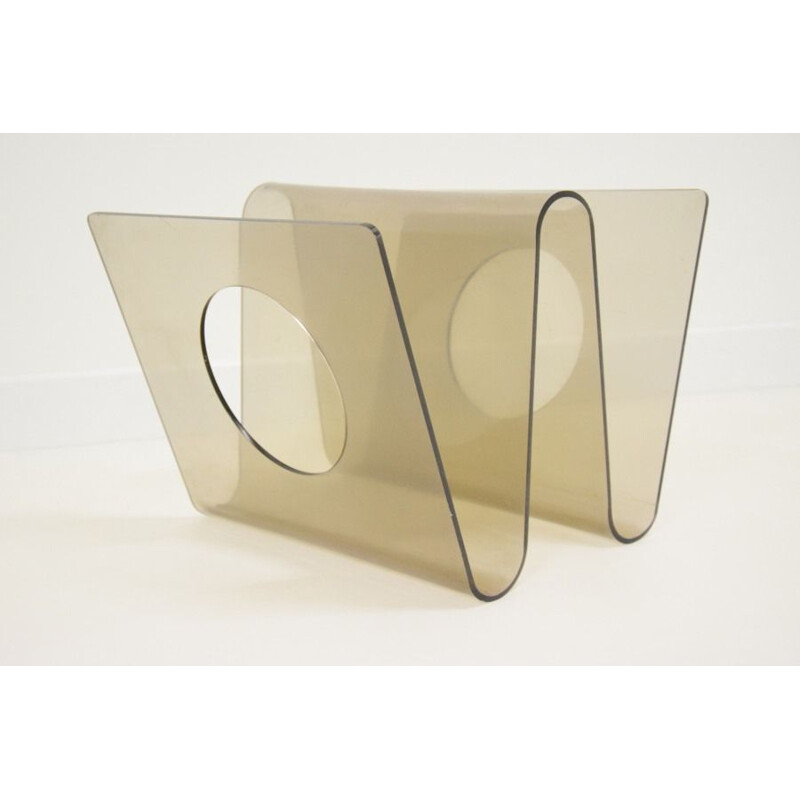 Vintage magazine rack by Michel Dumas in Altuglas