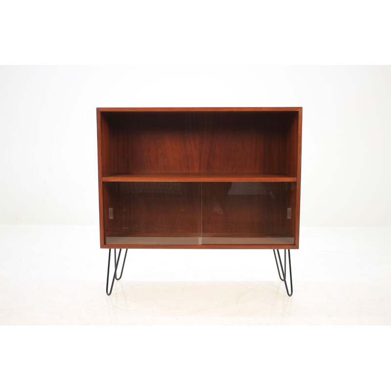 Vintage Bookcase in Teak and Glass 1960s Danish 