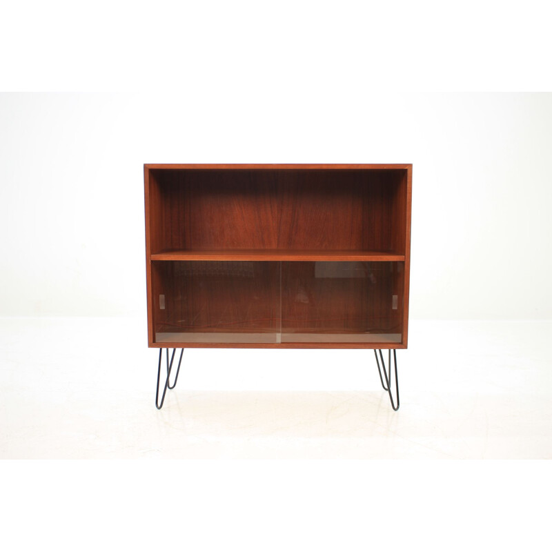 Vintage Bookcase in Teak and Glass 1960s Danish 