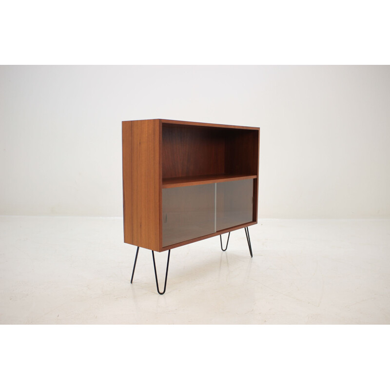Vintage Bookcase in Teak and Glass 1960s Danish 