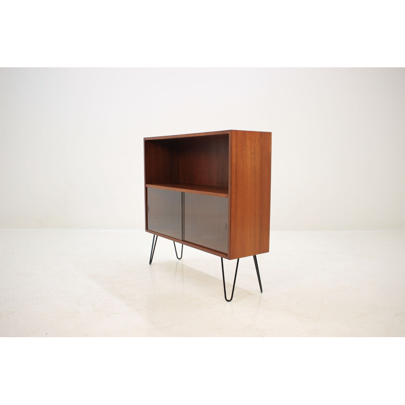 Vintage Bookcase in Teak and Glass 1960s Danish 