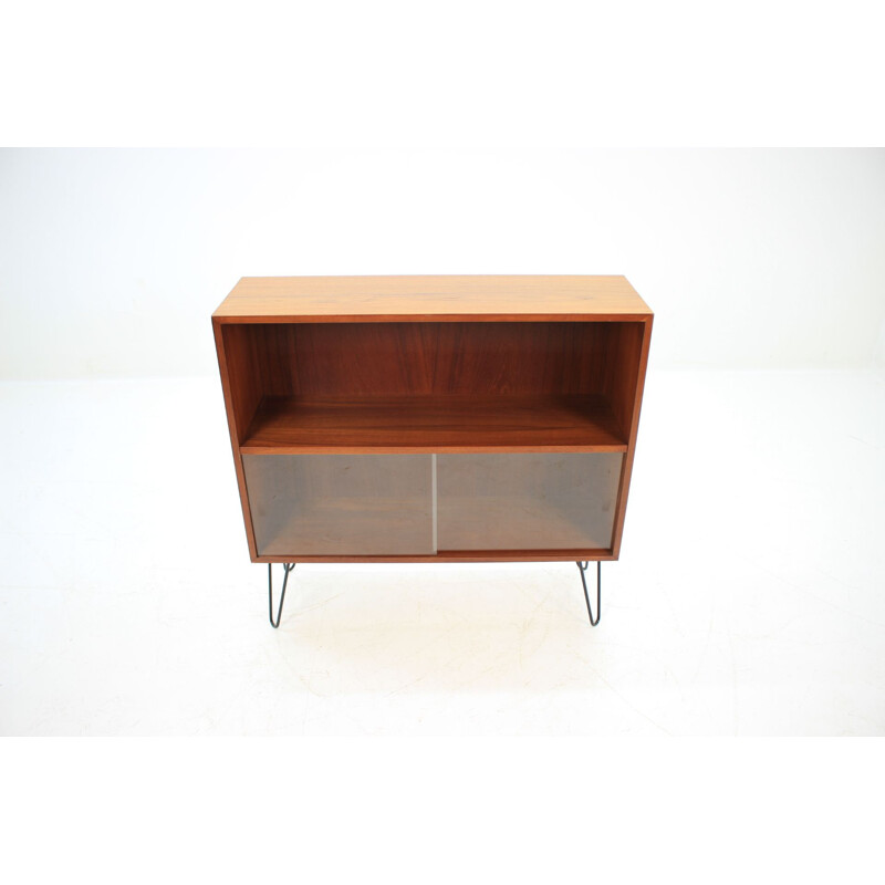 Vintage Bookcase in Teak and Glass 1960s Danish 